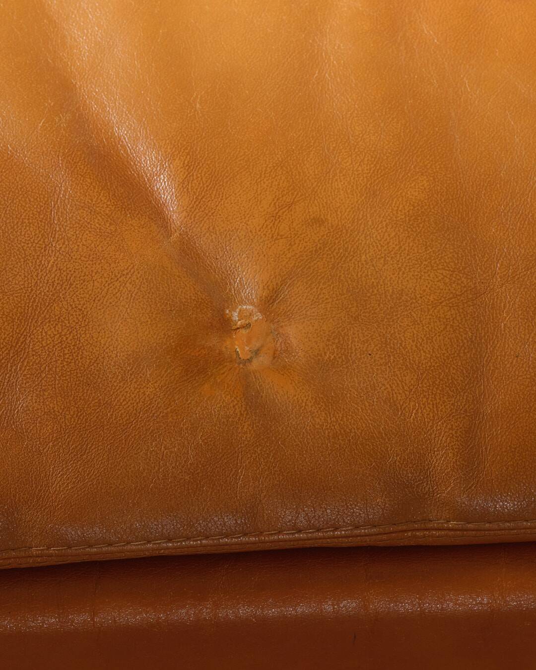 Paione modular sofa in brown leather, Claudio Salocchi, 1960s