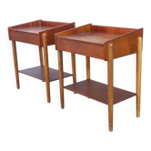 Set of 2 Danish teak and oak bedside tables attributed to Børge Mogensen, 1958