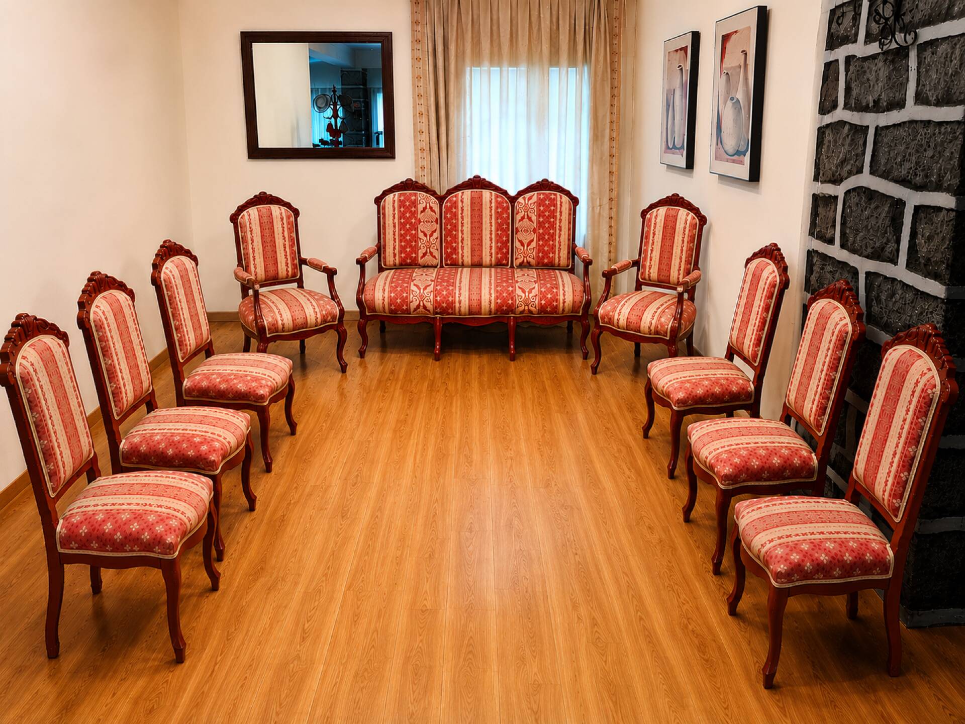 Restored complete antique Isabeline salon, Louis XV style.