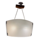 Scandinavian pendant light in ribbed glass and teak, 1960
