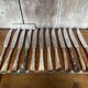 Set of 12 Knives with Silver Metal Handles + Stainless Steel Blades #B339