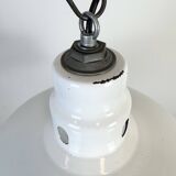 Industrial White Enamel Factory Pendant Lamp from Abolite, 1960s