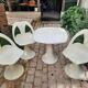 Set of a table and 3 tulip leg chairs, 1970s Space Age inspired.