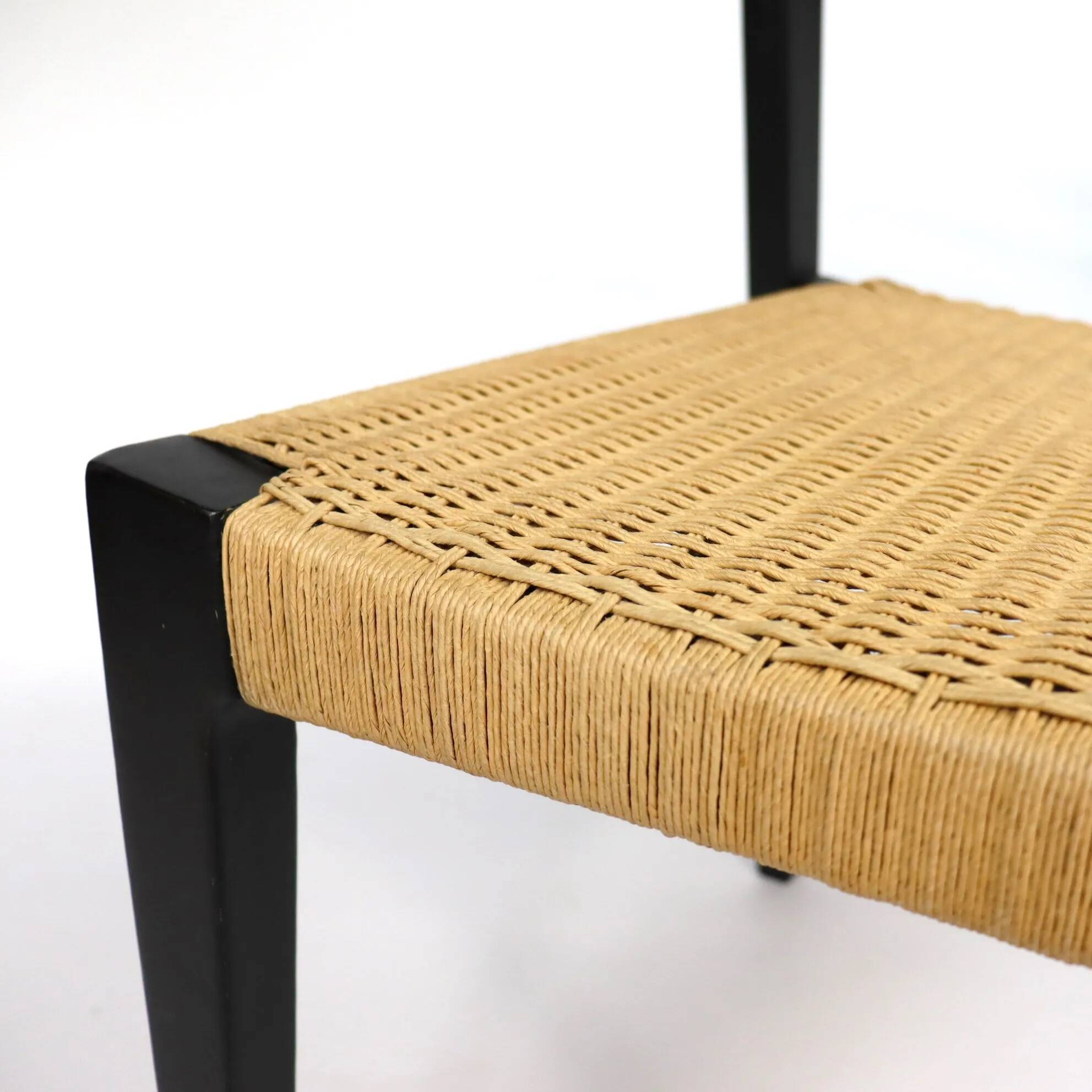 Scandinavian wooden and rope chairs
