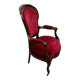 Fauteuil velours rouge