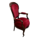 Fauteuil velours rouge