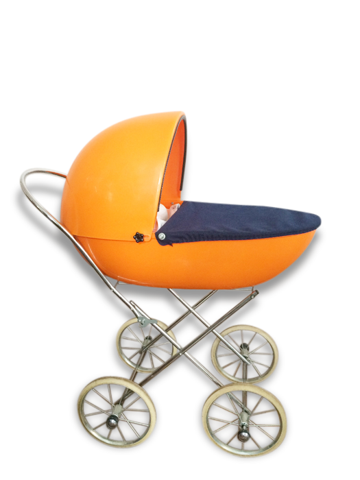 Landau Poupee Oeuf Orange Vintage Annees 70 Selency