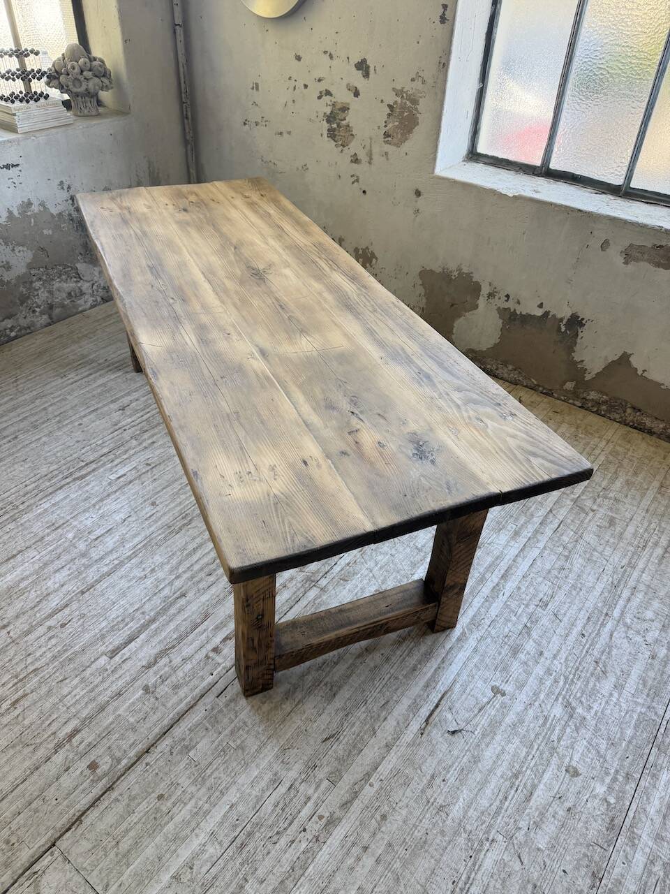 1950s pine farmhouse table 220cm