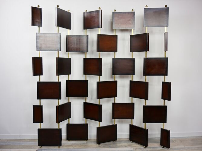 Wooden and brass screen