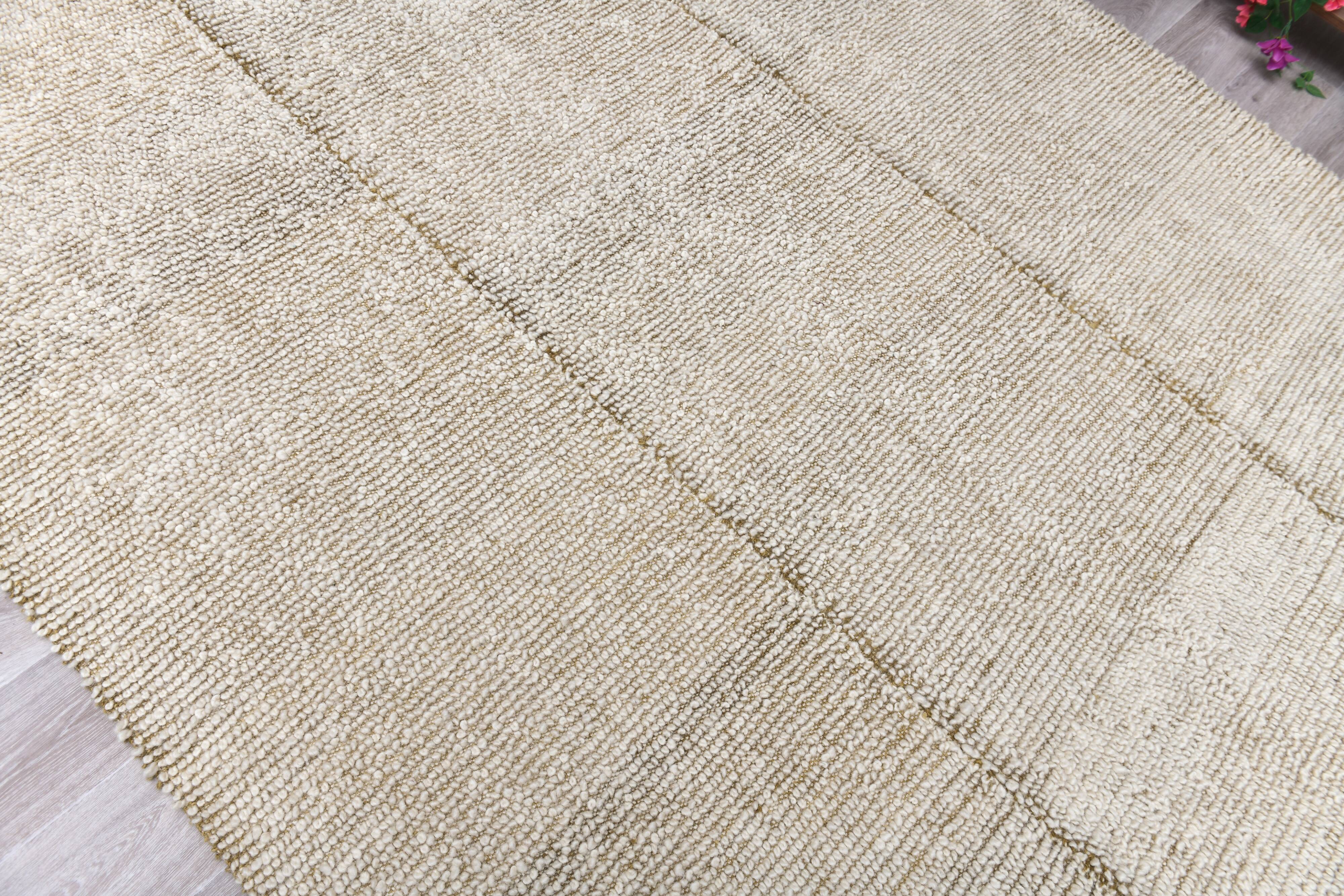Green Beige Wool Turkish Area Rug 209x292Cm SK 242139