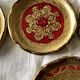 Set of six coasters with small plate