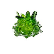 Vase à boutons en verre transparent et vert par Jan Beranek, République tchèque