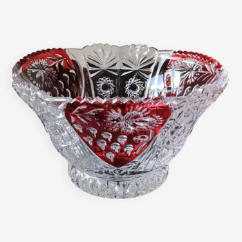 Anna hütte germany/ruby red cup/center table. lead crystal. 50s/60s