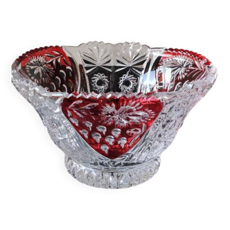 Anna hütte germany/ruby red cup/center table. lead crystal. 50s/60s