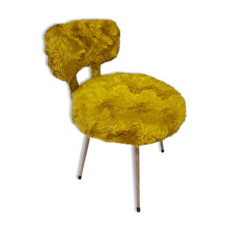 Chaise moumoute pelfran moutarde
