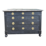 Commode ancienne d'époque restauration patinée noire