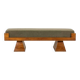 Bench in ash and green mohair velvet. Contemporary.
