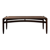 Vintage Teak Coffee Table, Mid Century Modern, Sculptural Arched Stretchers