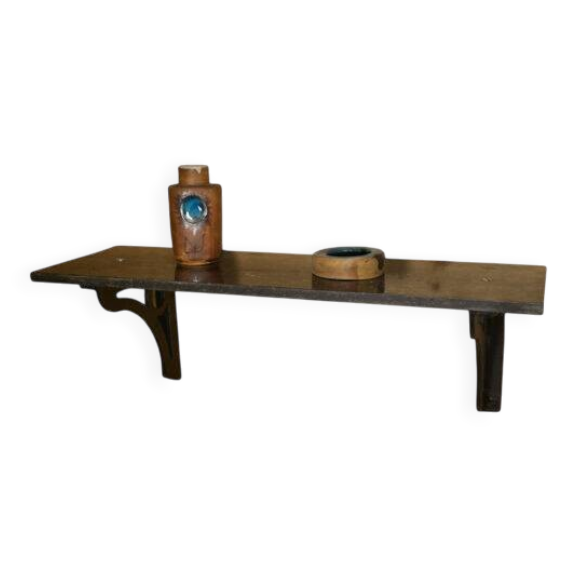 Cast iron and blue stone wall console, France, 1950s