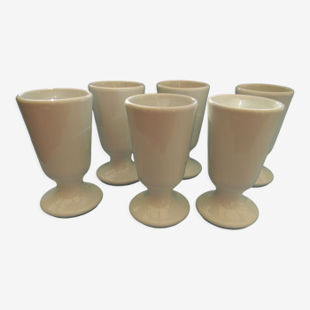 Lot de 6 mazagrans  brûlots blancs en porcelaine PILLIVUYT.