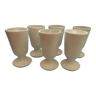 Lot de 6 mazagrans  brûlots blancs en porcelaine PILLIVUYT.