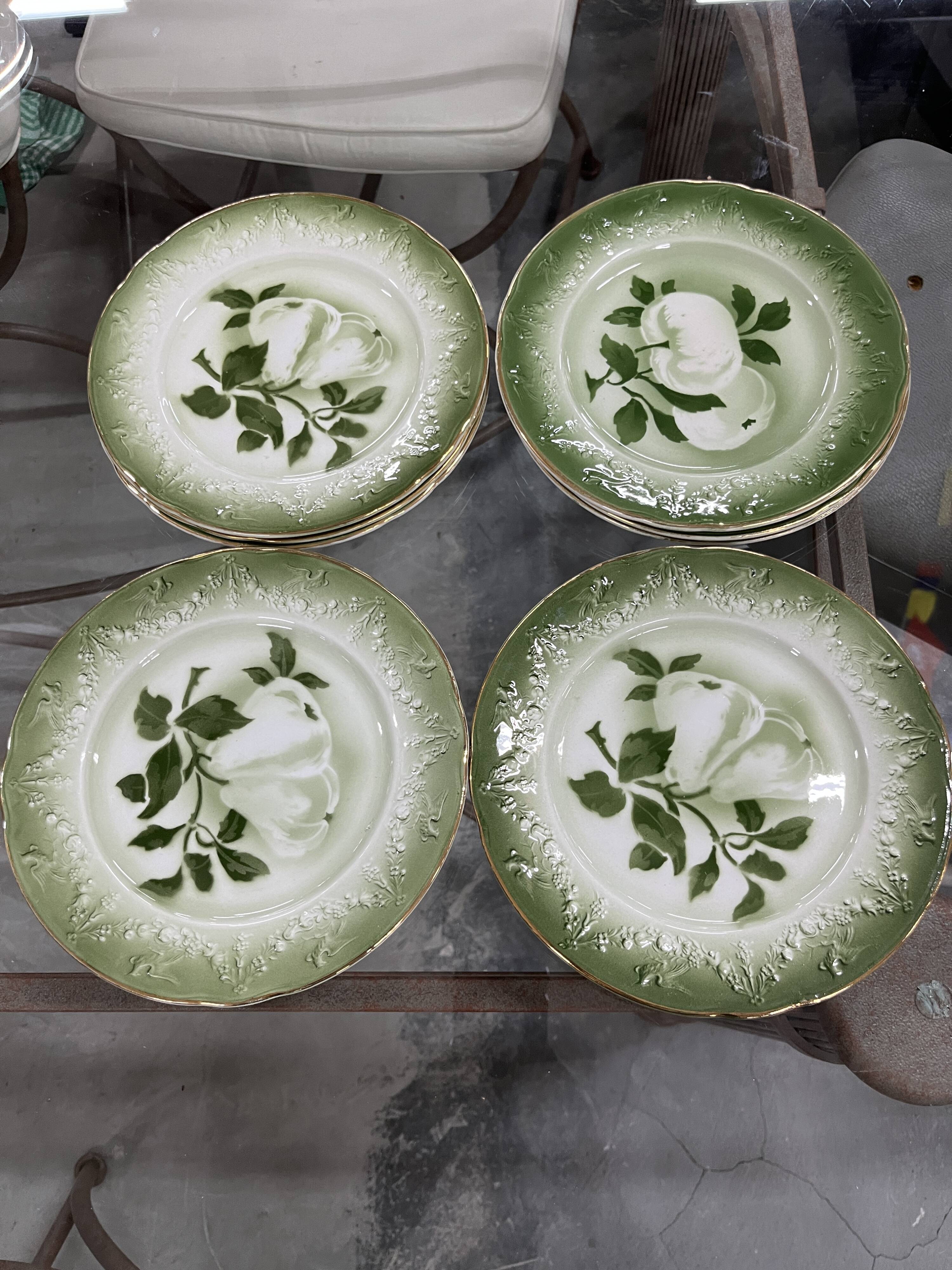 Antique K&G Lunéville France dessert plates