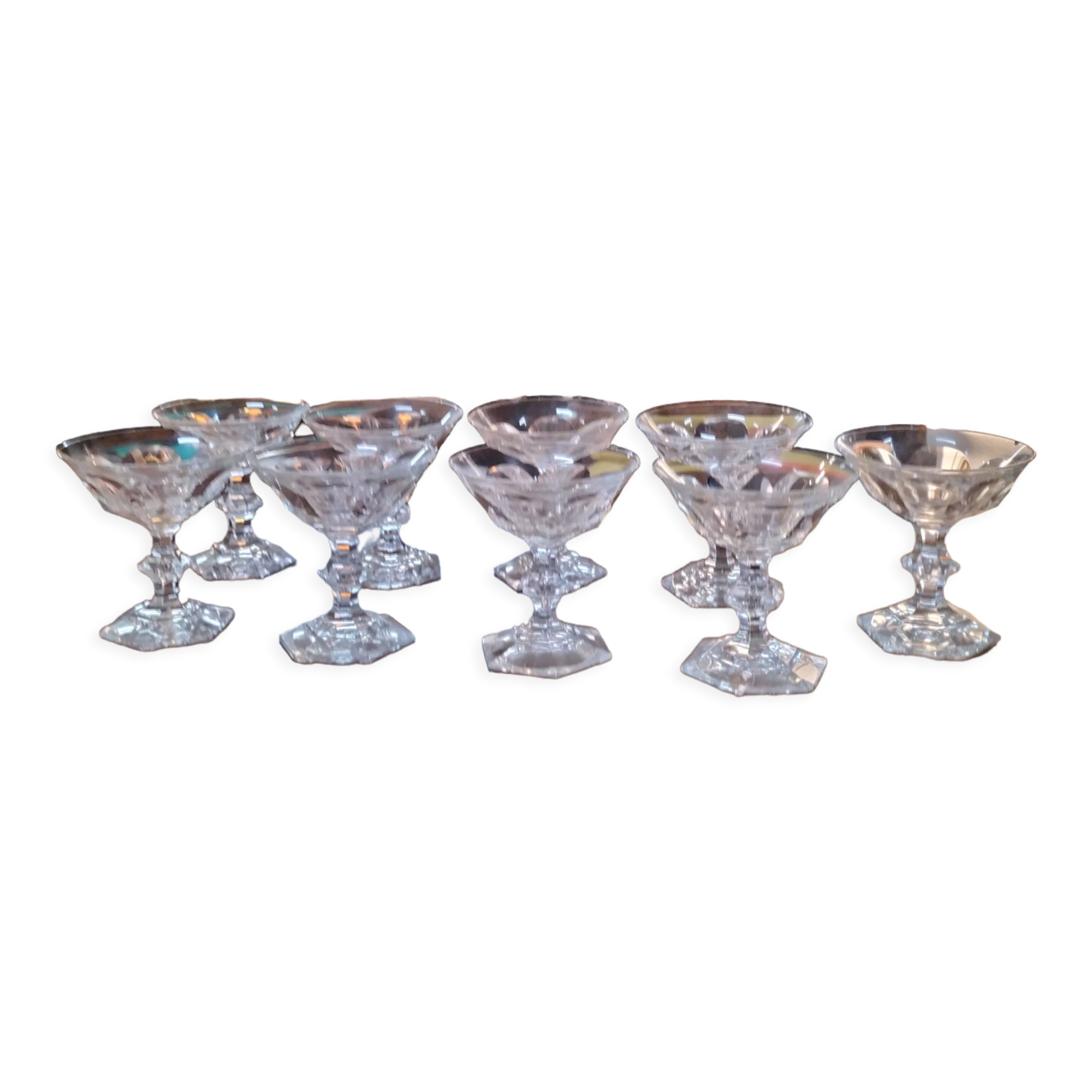 9 glasses val st Lambert model Metternich very good condition model 1946