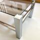 Vintage chrome metal table / smoked glass 1970
