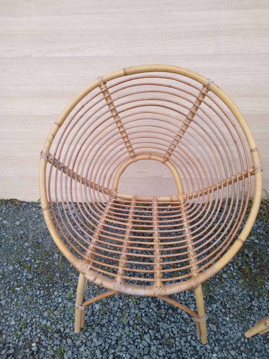 Pair of rattan armchairs