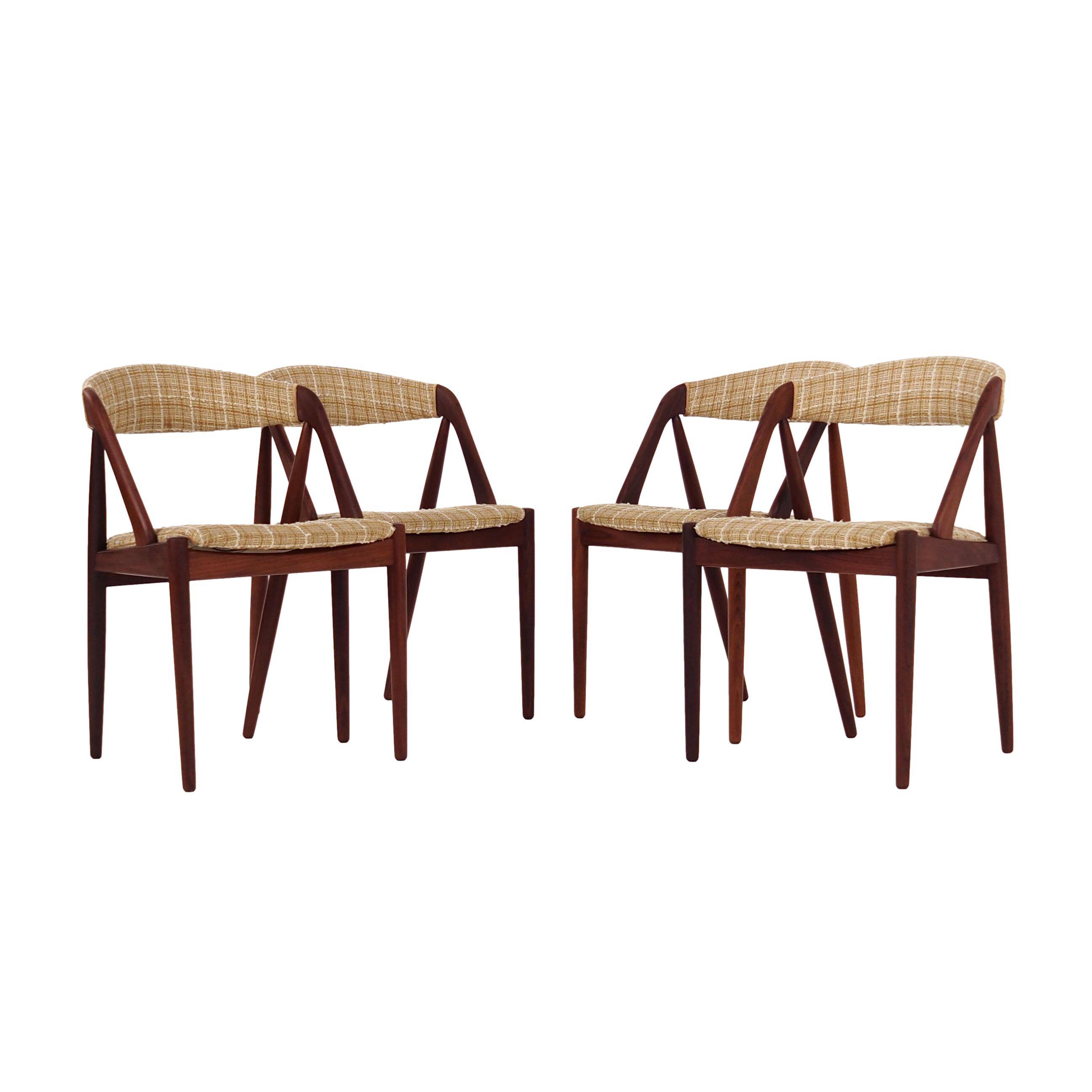 Set of four teak chairs, Danish design, 1970s, designer: Kai Kristiansen