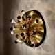 Set of 2 Amazing Golden Sputnik Wall or Flush Lamps by Cosack
