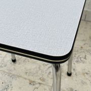 Set of 4 vintage grey chrome Formica stools.