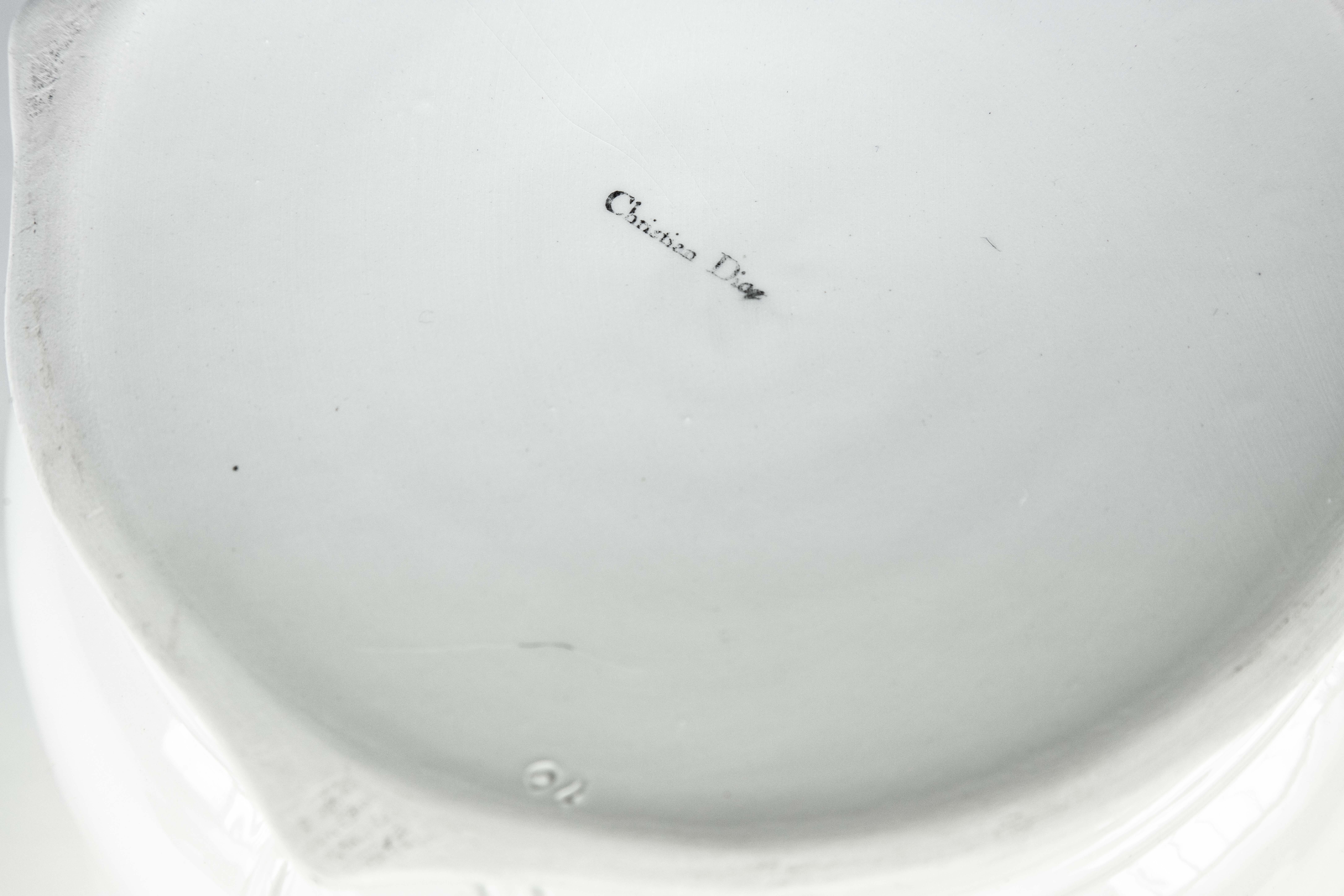 Faience Pot Cover signed Christian Dior White color