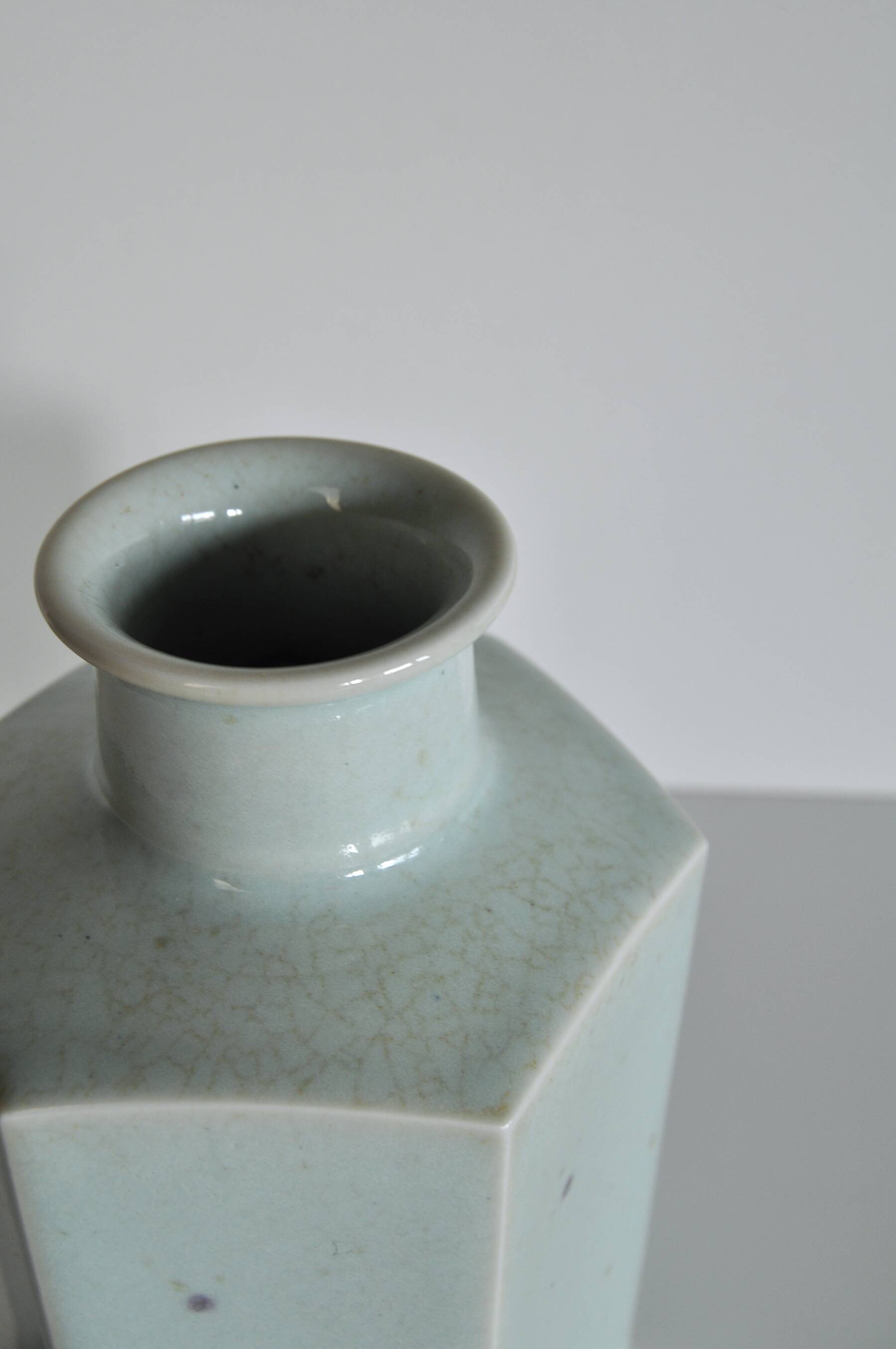 Mint Green Celadon Glazed Vase by Eslau, Denmark 1950-60s