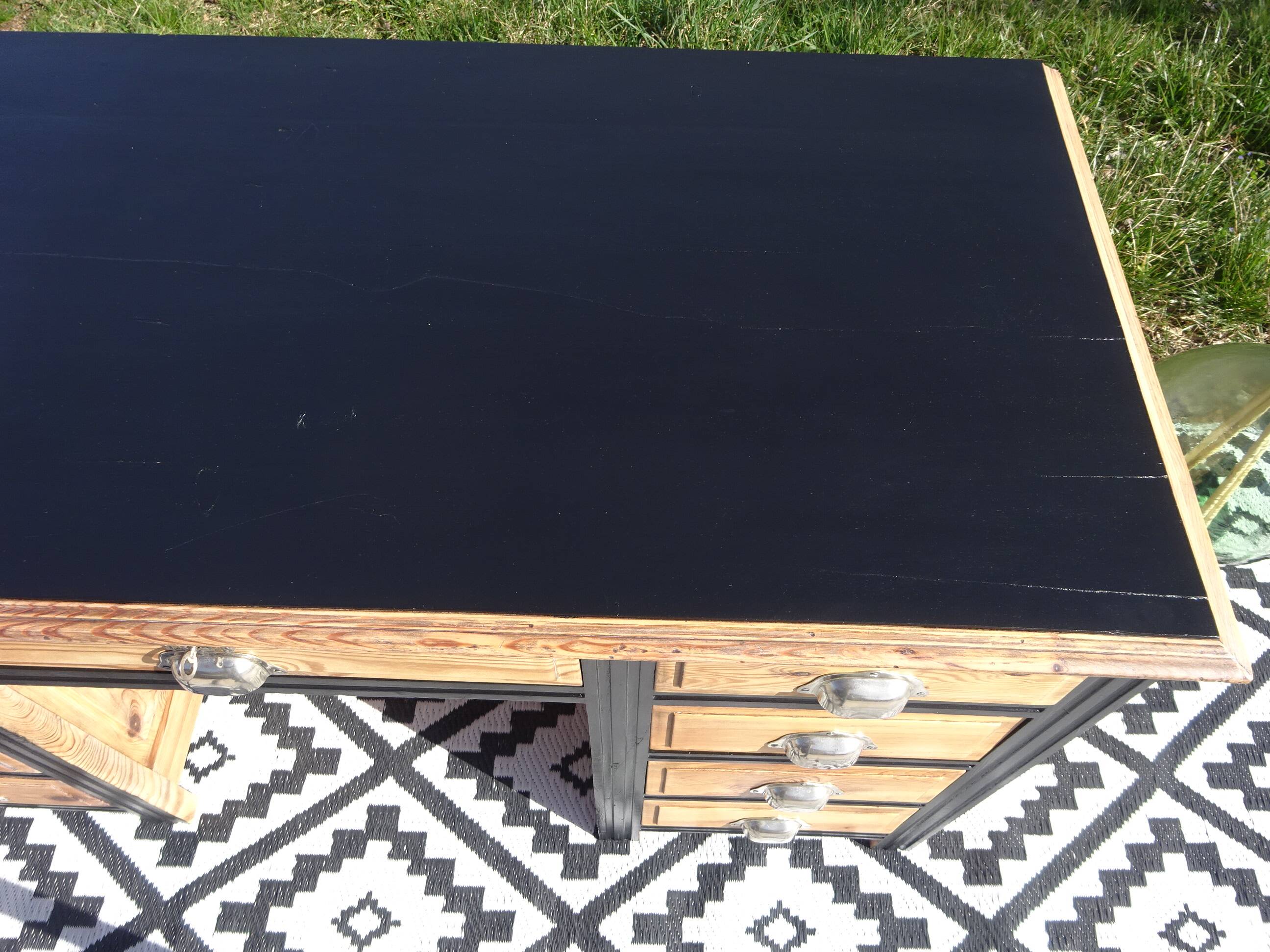 Vintage pine desk, restored