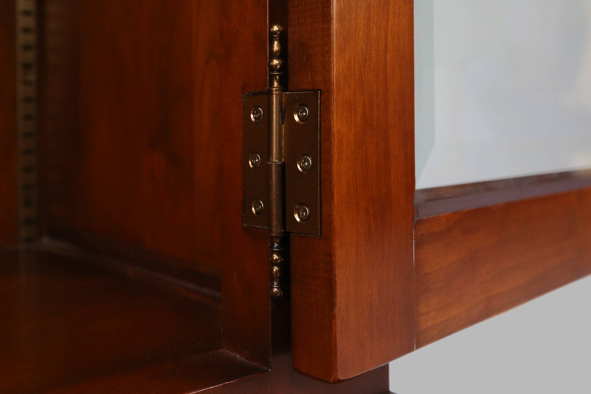 English Wooden Bookcase Cabinet, 1950s