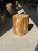 Oval side table in golden orange and white petrified wood H46 D38 - 333