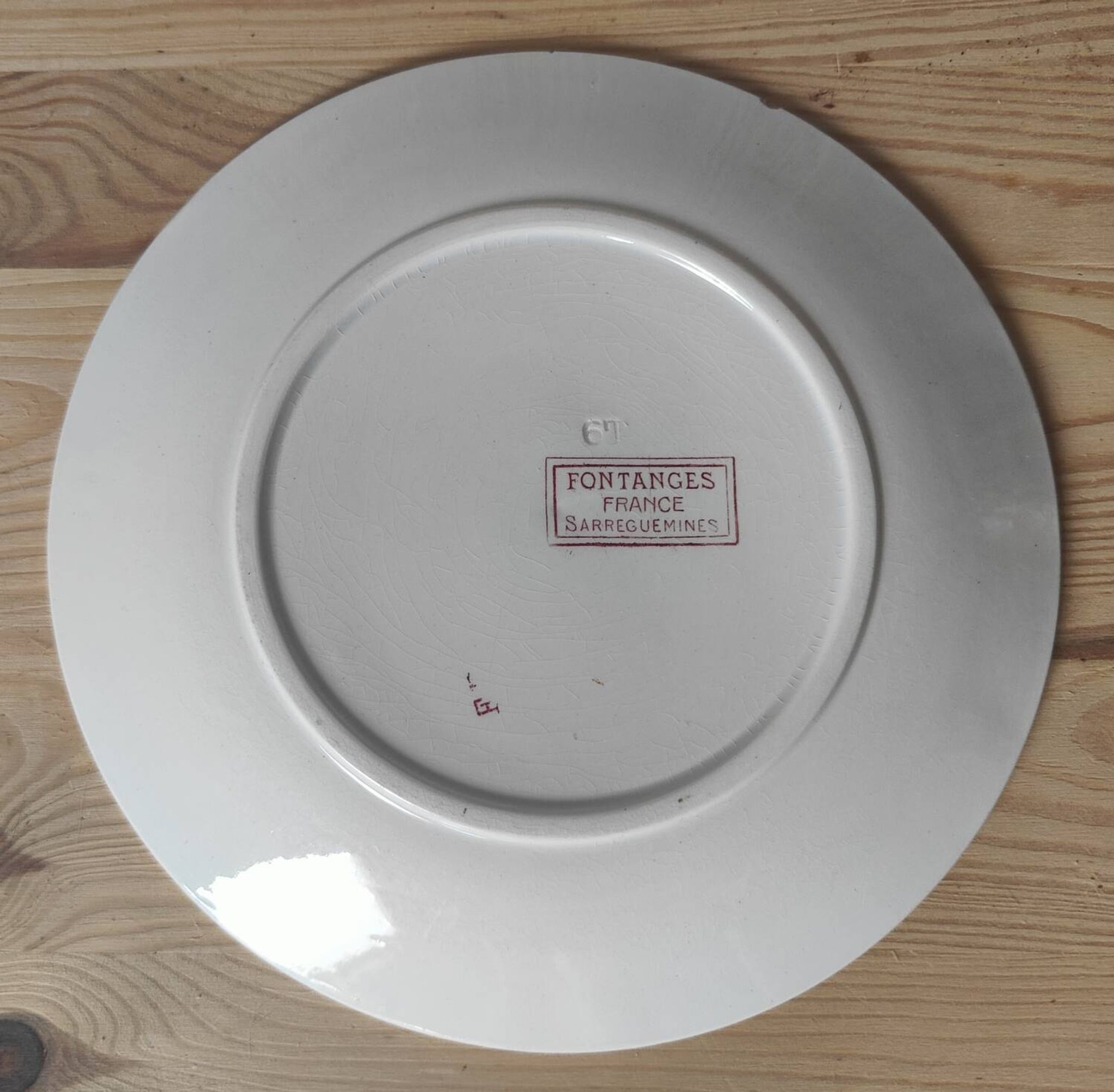6 assiettes à dessert modèle Fontanges par Sarreguemines