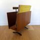 Vintage walnut and black OPAL magazine/vinyl rack