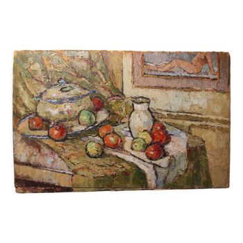 Still Life with Apples Oil on Panel 30s