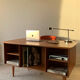 Vintage double-sided Danish teak desk