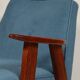 Vintage corduroy armchair Ocean blue upholstery