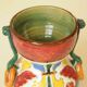 Antique polychrome ceramic vase – Italy 20th century – Handcrafted floral decoration