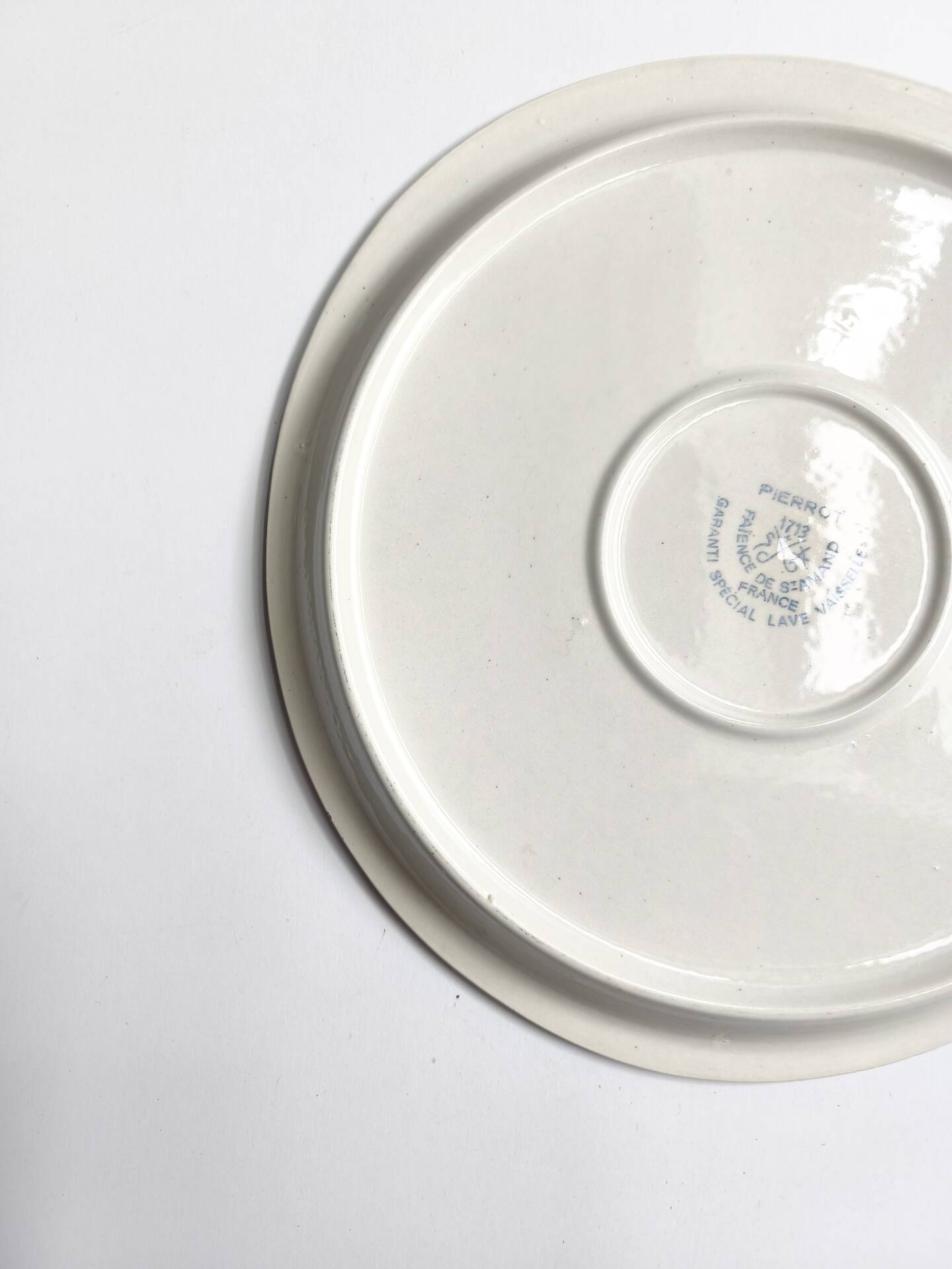 Vintage plate Gien France model Pierrot blue star decoration