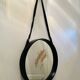 Jacques Adnet pair of circular leather and brass mirrors