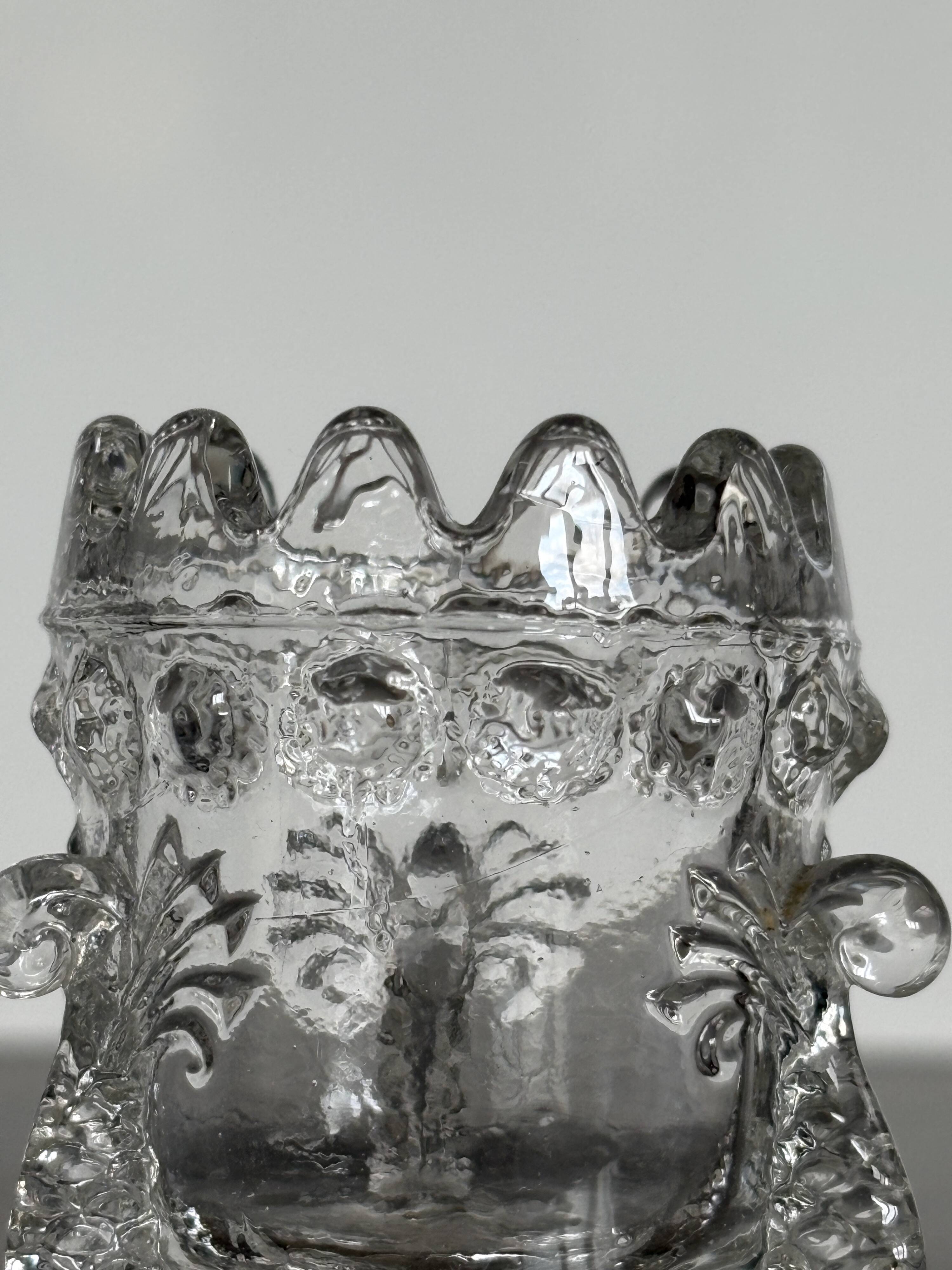 Pair of antique moulded glass egg cups