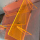 5 étagères murales rétro en plexiglas orange fluo art deco