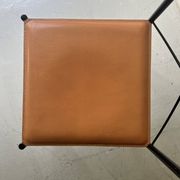 Metal and cognac leather chair, Arrben Italy design 1970