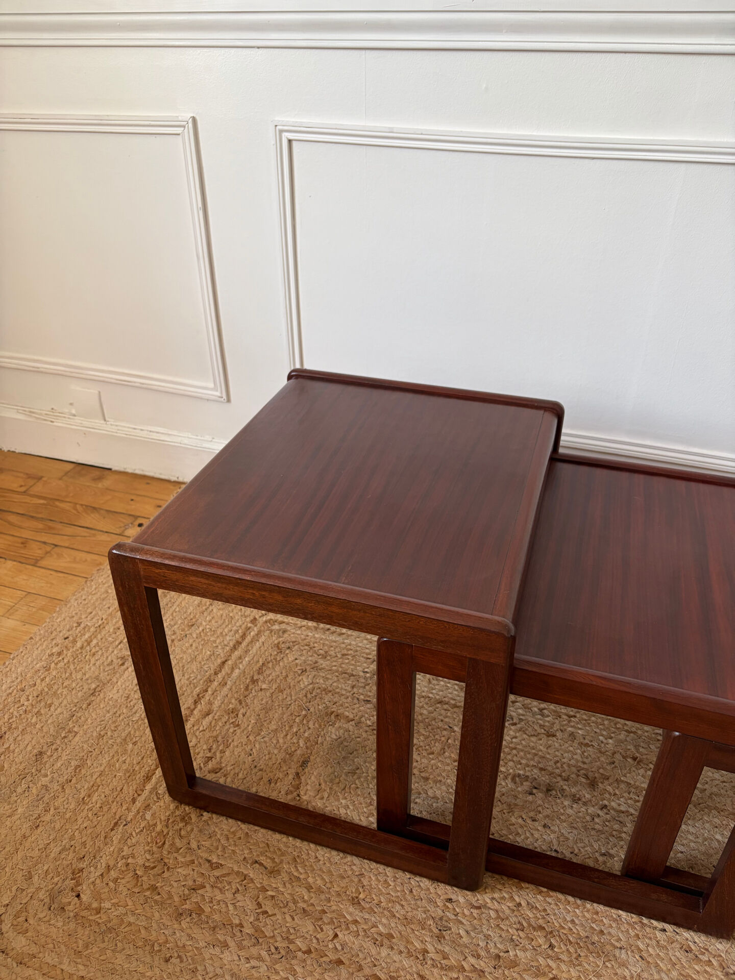 Nest of tables in teak from the 1960s.
