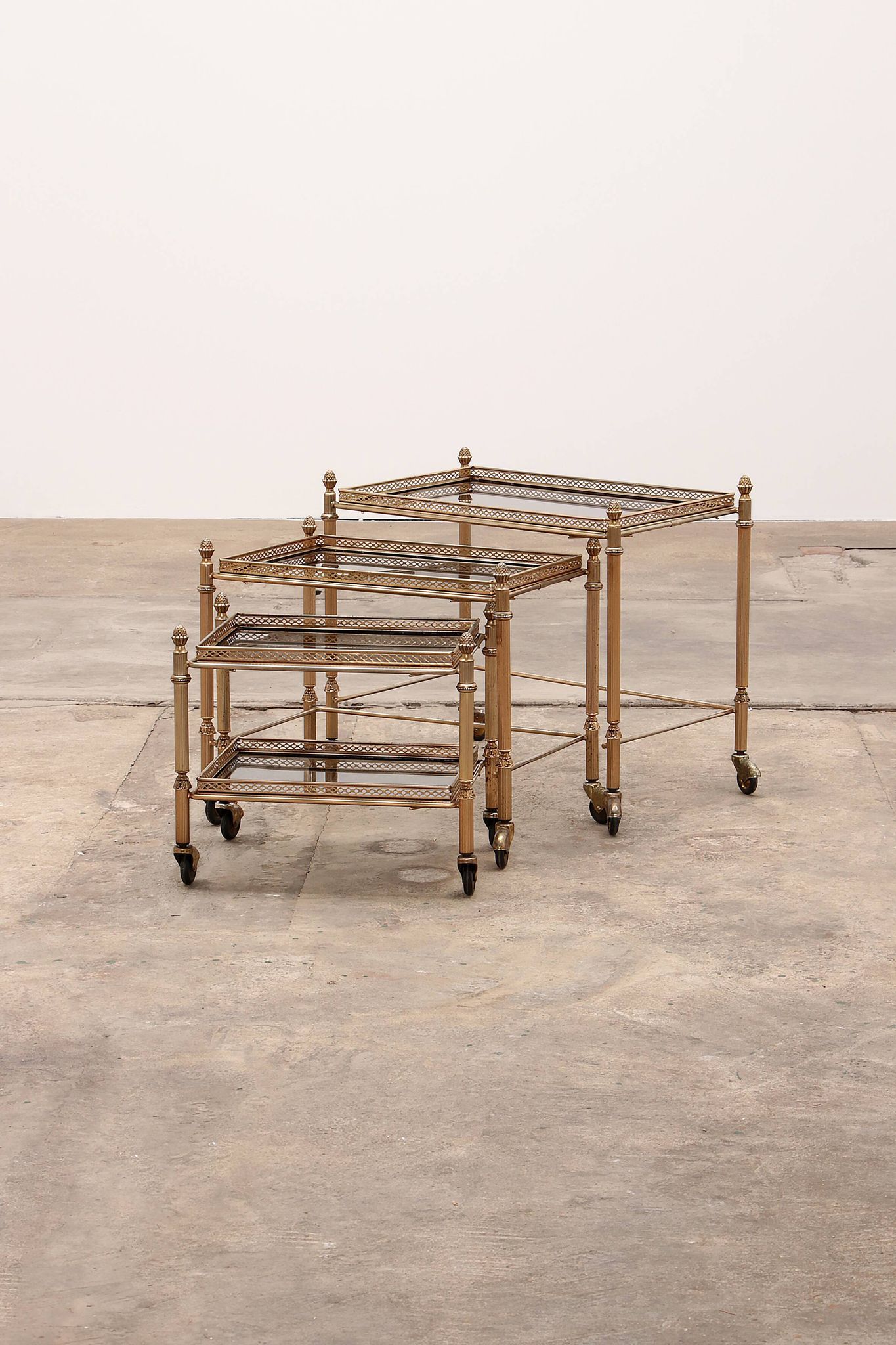 Trolleys three tables made in France in the 1950s.